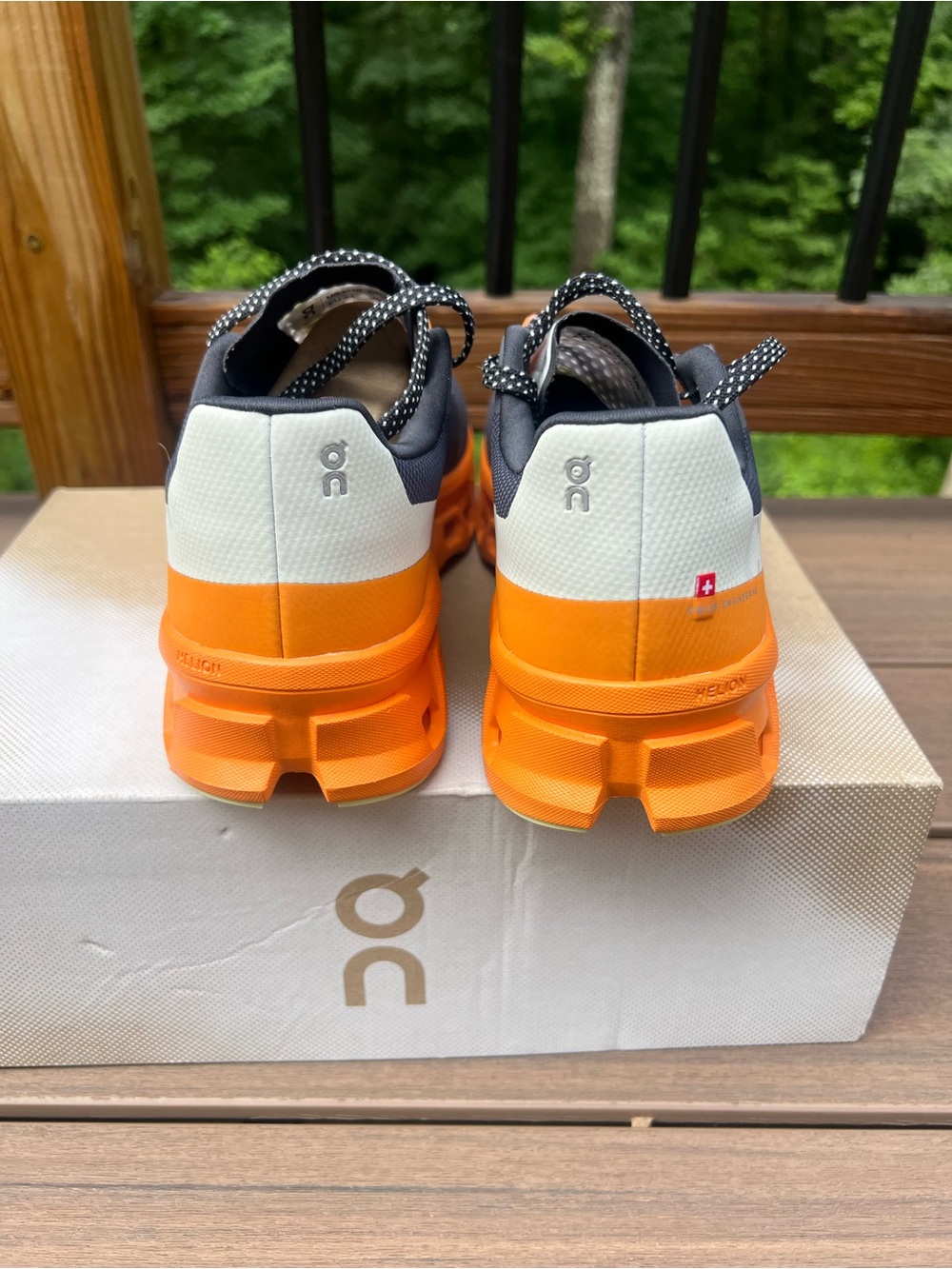 New Mens On Cloudstratus Running Shoes - Gray & Orange Sz 10 - Picture 3 of 4